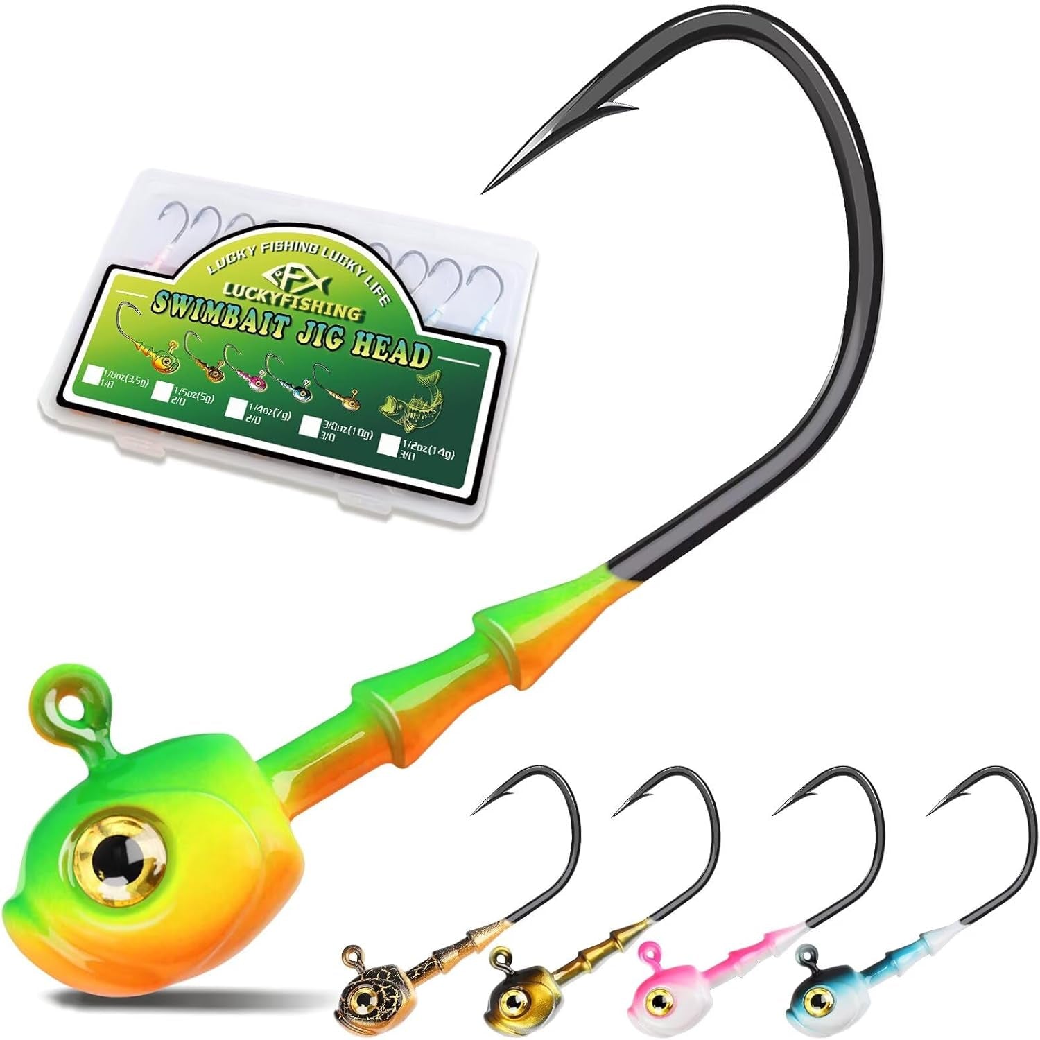 Swimbait Jig Head 40/30/25/20/15Pcs Freshwater Saltwater Jig Heads for Bass Walleye Trout Fishing Gifts for Men 1/8Oz 1/5Oz 1/4Oz 3/8Oz 1/2Oz