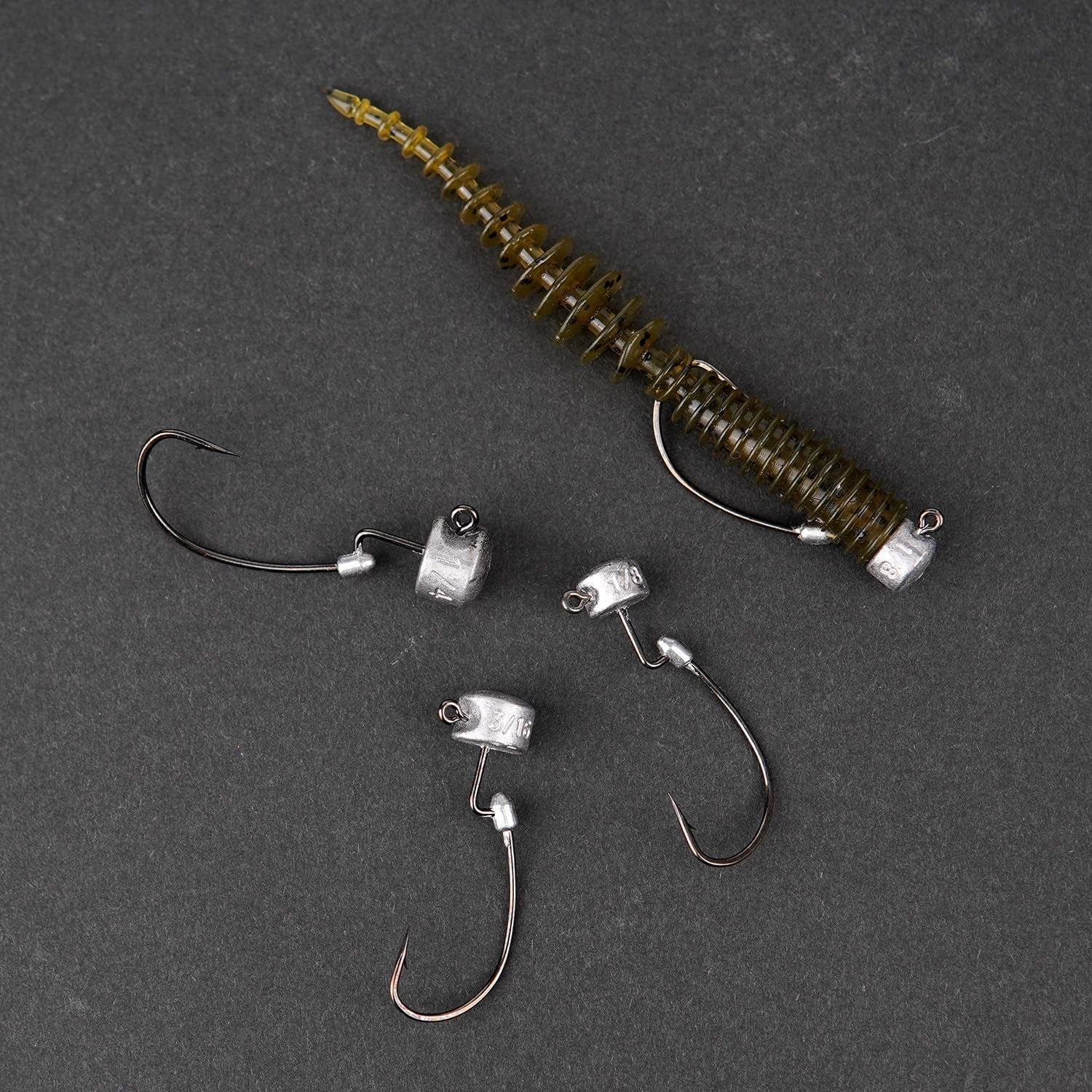 20Pack Weedless Ned Rig Jig Heads with Molded Bait Keeper System – Mushroom Head for Weedless Finesse Bass Fishing 1/16 1/8 3/16 1/4Oz