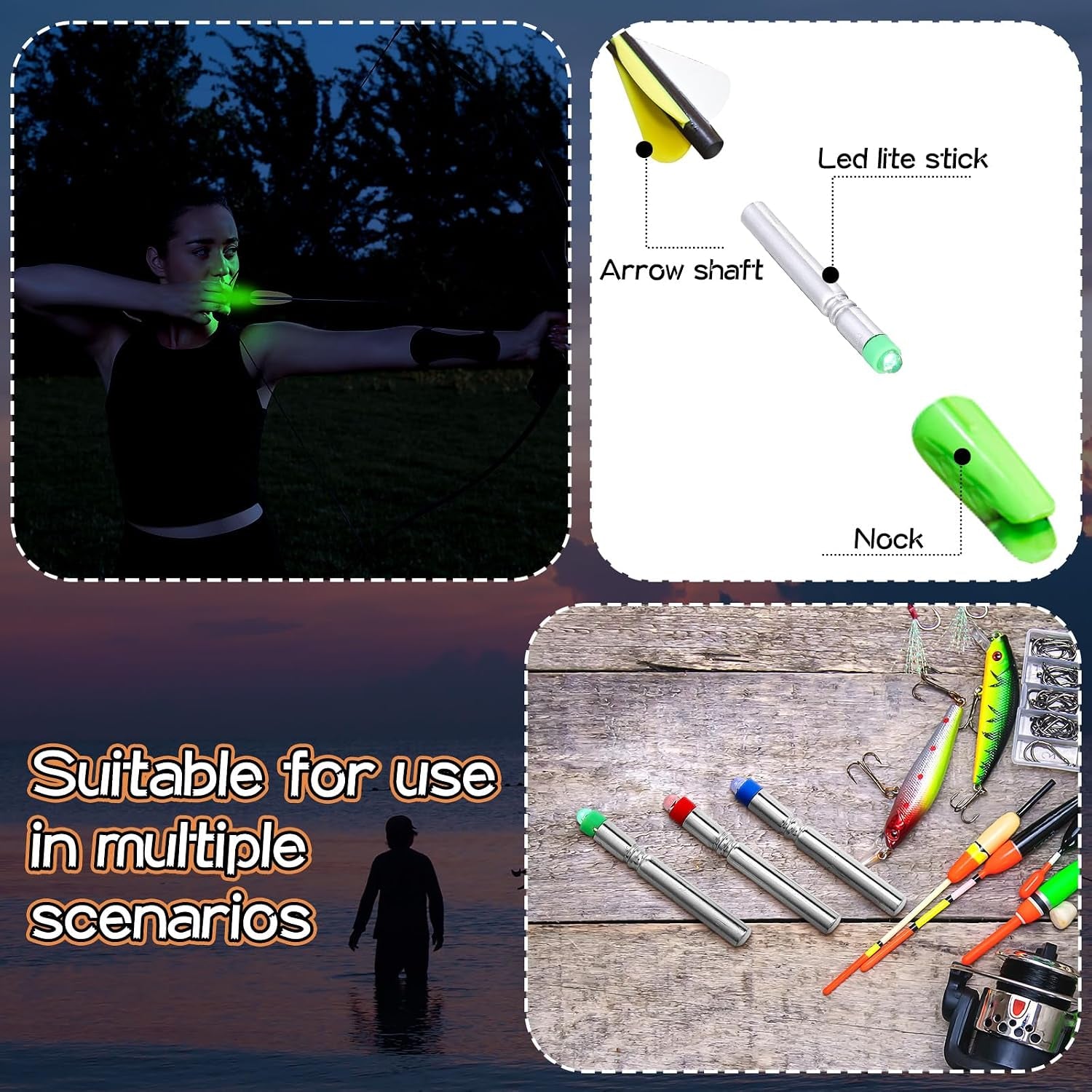 9 Pcs Fishing LED Bobber Light Replacement for Lures Fishing Glow Sticks Night Fish Light up Bobbers Floats and Rod Tips