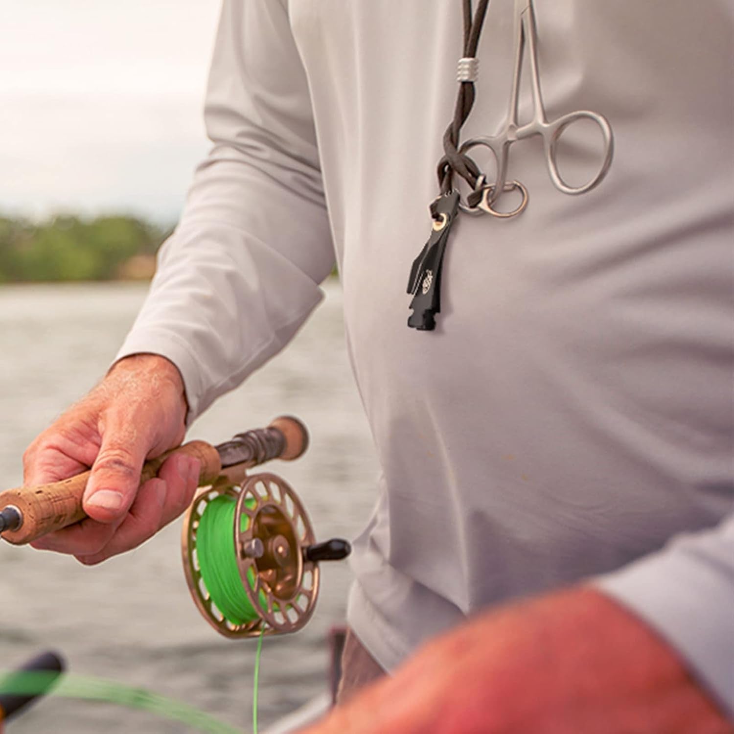 Fly Fishing Tools Kit Includes a Fishing Knot Tool and Line Clipper, Zinger Retractor and Hook Remover Forceps.