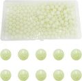 200Pcs 8Mm Glow Soft Plastic round Beads - Rubber Soft Beads Fishing Lures Accessories Box - Green Fishing Bait Eggs