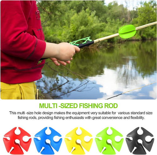 10 Pcs Silicone Fishing Rod Holder Straps Portable Fishing Rod Fixing Ball Comes with Fly Fishing Accessories for Fishing Enthusiasts(Polychromatic)
