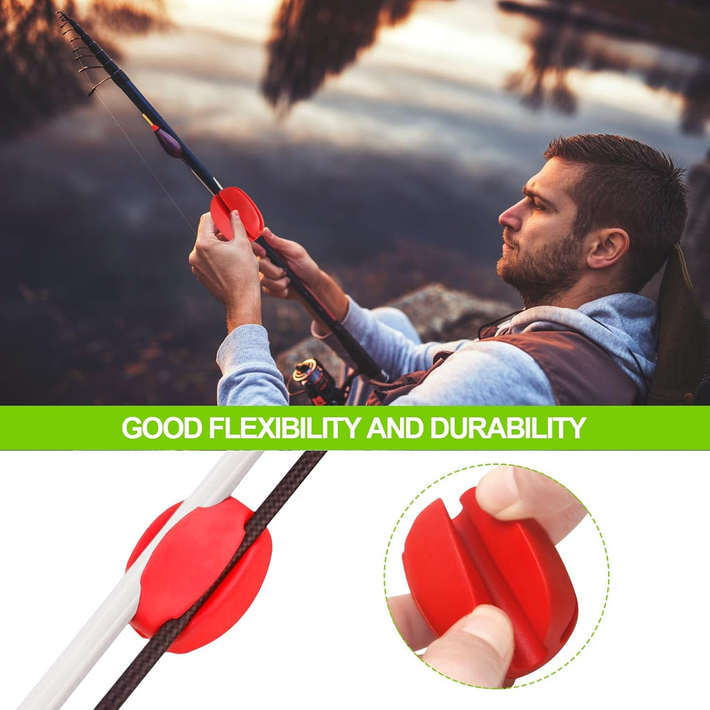 10 Pcs Silicone Fishing Rod Holder Straps Portable Fishing Rod Fixing Ball Comes with Fly Fishing Accessories for Fishing Enthusiasts(Polychromatic)