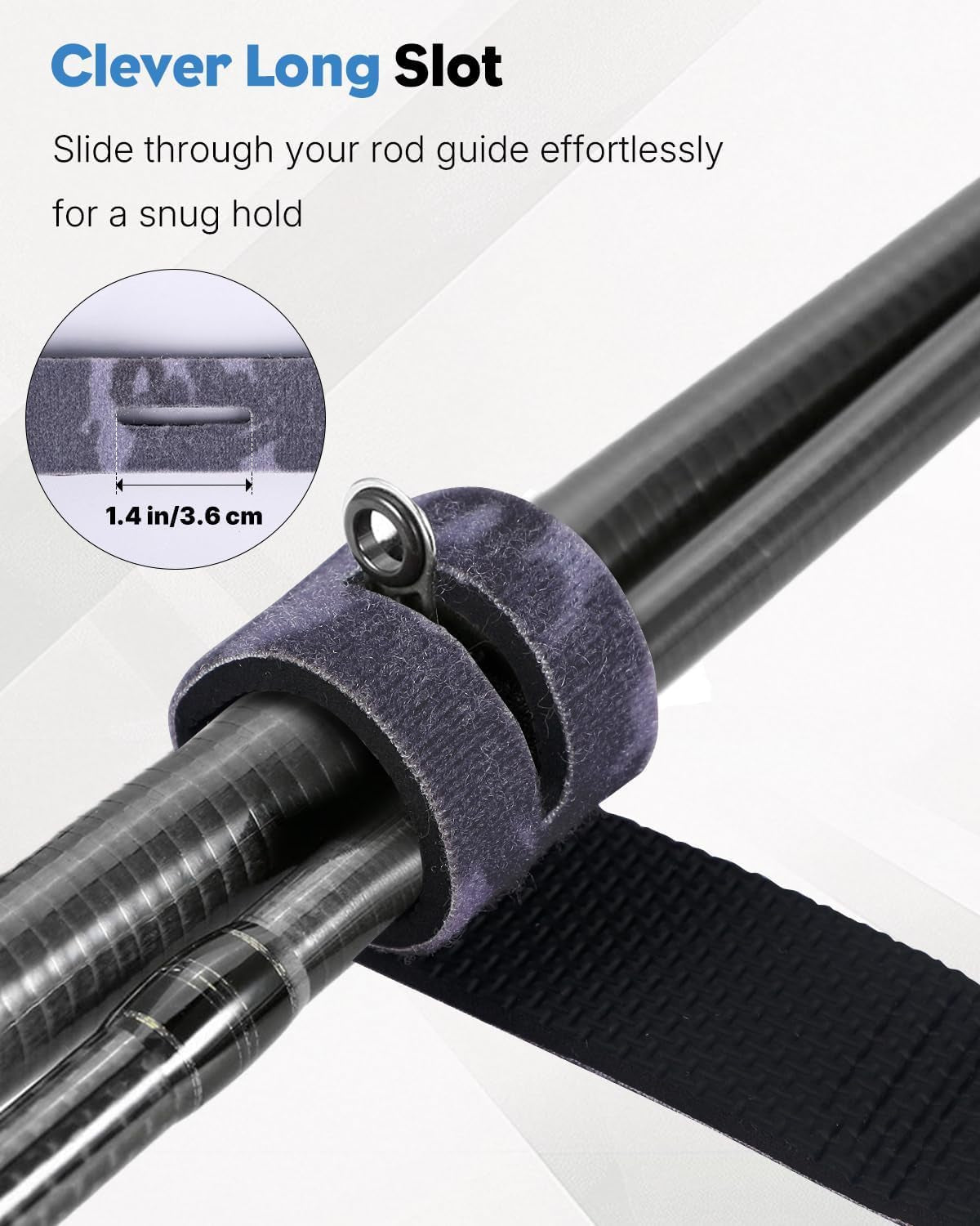 12 Pcs Fishing Rod Straps, 6 Colors, Hook and Loop Pole Straps, Stretchy Neoprene Fishing Rods Ties Rod Wraps, Pole Belts for Casting Rods Spinning