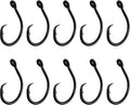10PCS High-Carbon Steel Circle Hooks Barbed Fishing Hooks with Holes, Freshwater and Saltwater Fishing Hooks for Tuna, Catfish, Bass