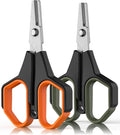 2Pc Fishing Scissors,3.9" Stainless Steel Fishing Line Cutter for Fishing Braided Line,Non-Slip Grip Small Fishing Scissors for Saltwater