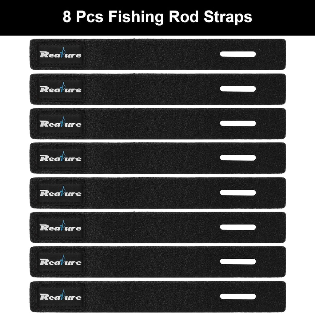 8 Pcs Fishing Rod Straps Adjustable Neoprene Ties Elastic Fishing Rod Tackle Belt Ties Casting Rod Straps for Fixed Casting Rods & Spinning Rods & Fly Rods Wrap Protectors