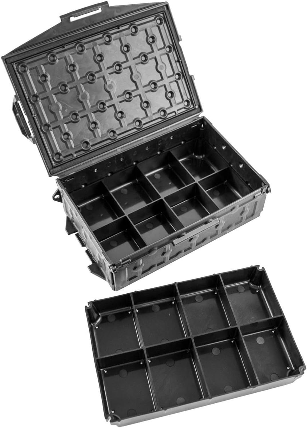 Tracpak Tray – 4X2 Half-Depth Insert | 8-Compartment Storage Trays for Tracpak Box | 2 Pack with Stacking Tabs | Kayak Tackle & Tool Organizer | Made in USA