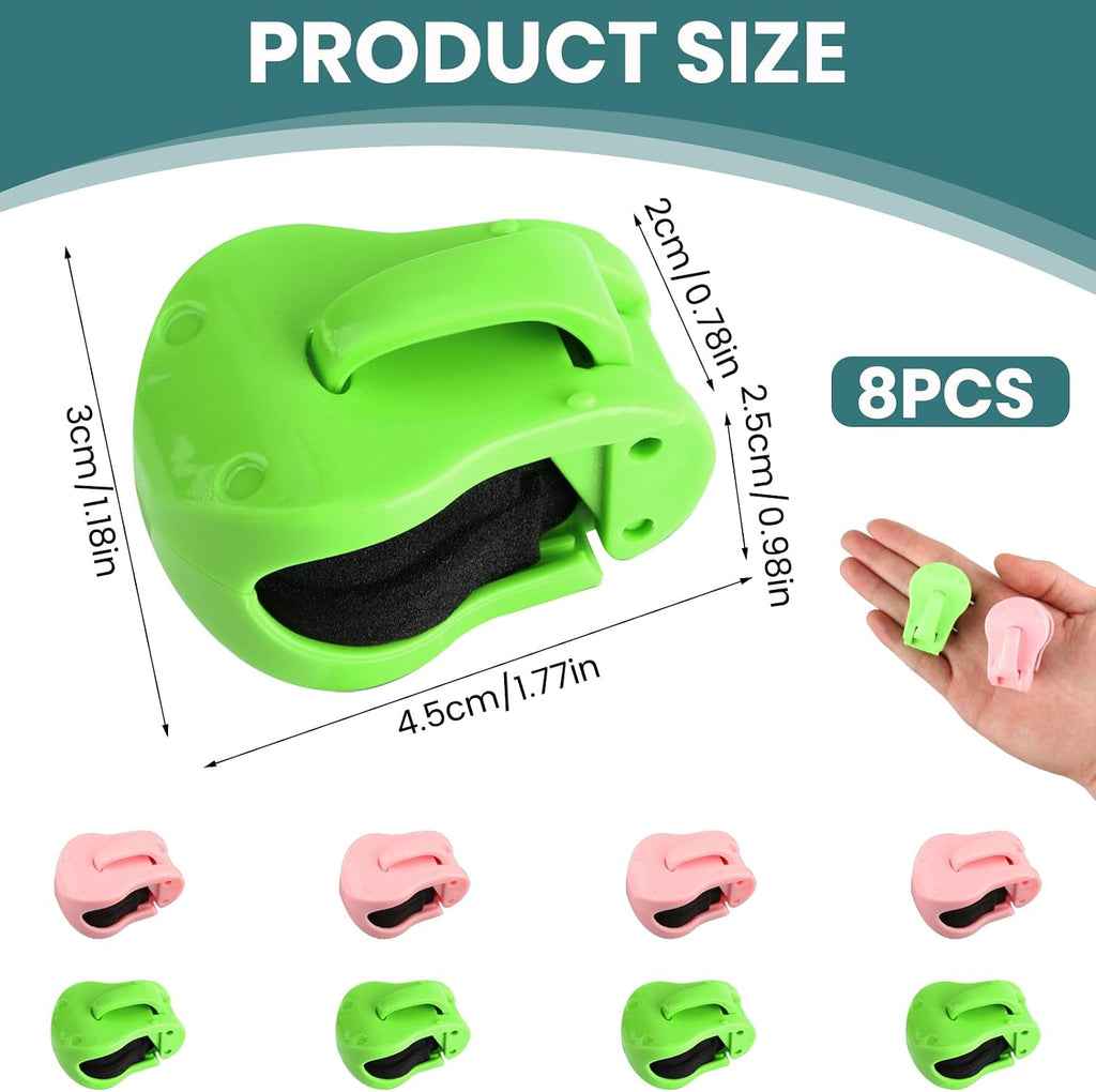 Fishing Rod Holder Clips, 8 Pack Portable Fishing Pole Holders for Beach & Ground, Durable ABS Rod Straps for Various Rod Sizes (4 Green ＆ 4 Pink)