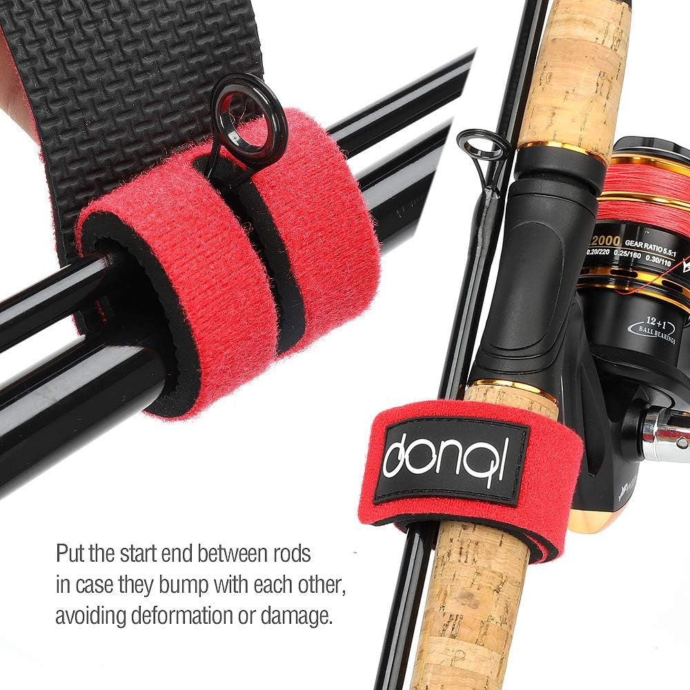 Fishing Pole Straps Belt Fishing Rod Ties Stretchy Rod Straps Fishing Rod Belt Holders for Casting Rods (3Colors,6Pcs)