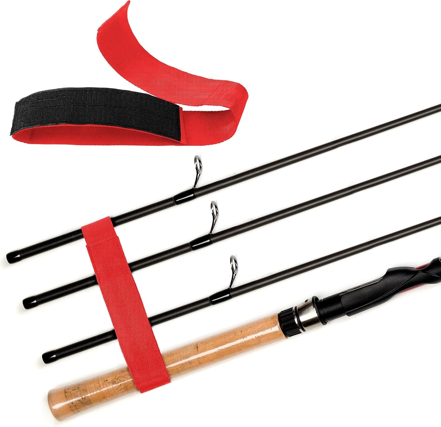 4 Pcs Fishing Rod Straps for Boat Deck 28.1'' Nylon Rod Straps( up to 5) with 24 Screws Secure for Fishing Boat Accessories