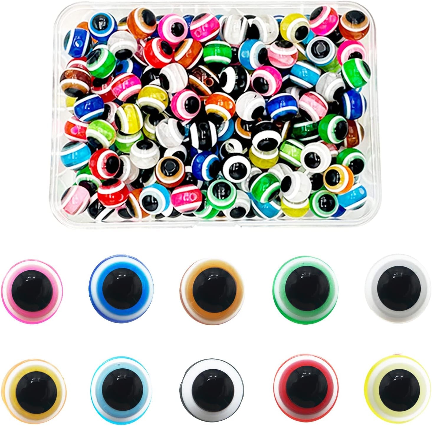 200/400Pcs Multicolor Fishing Beads Assortment Kit 5Mm 6Mm 8Mm Fishing Rigs Beads Mixed Color round Plastic Fishing Line Beads Baits