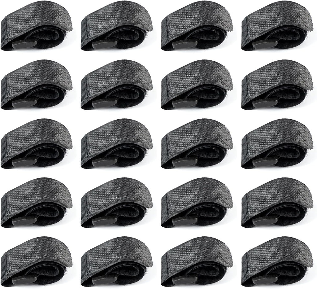 20-Pack Stretchy Straps & Tackle Ties for Fishing Rods - Elastic Rod Holder Straps for Organizing and Protecting Casting, Spinning, and Fly Rods - Angler'S Accessories
