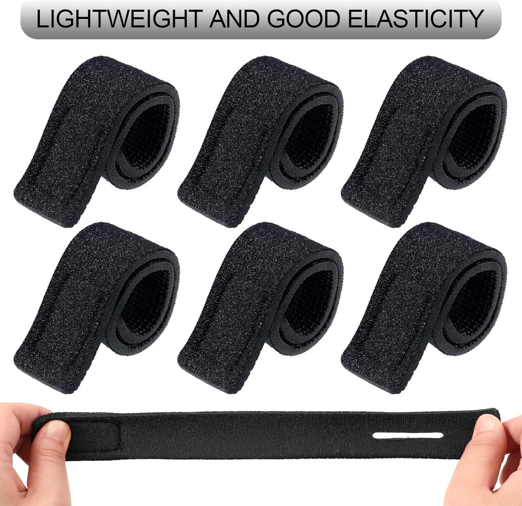 Fishing Rod Ties Fishing Rod Wrap Strap Fishing Pole Belt Stretchy Rod Holder Elastic Fishing Tackle Ties Casting Rod Strap (Black Color, 20 Pcs)