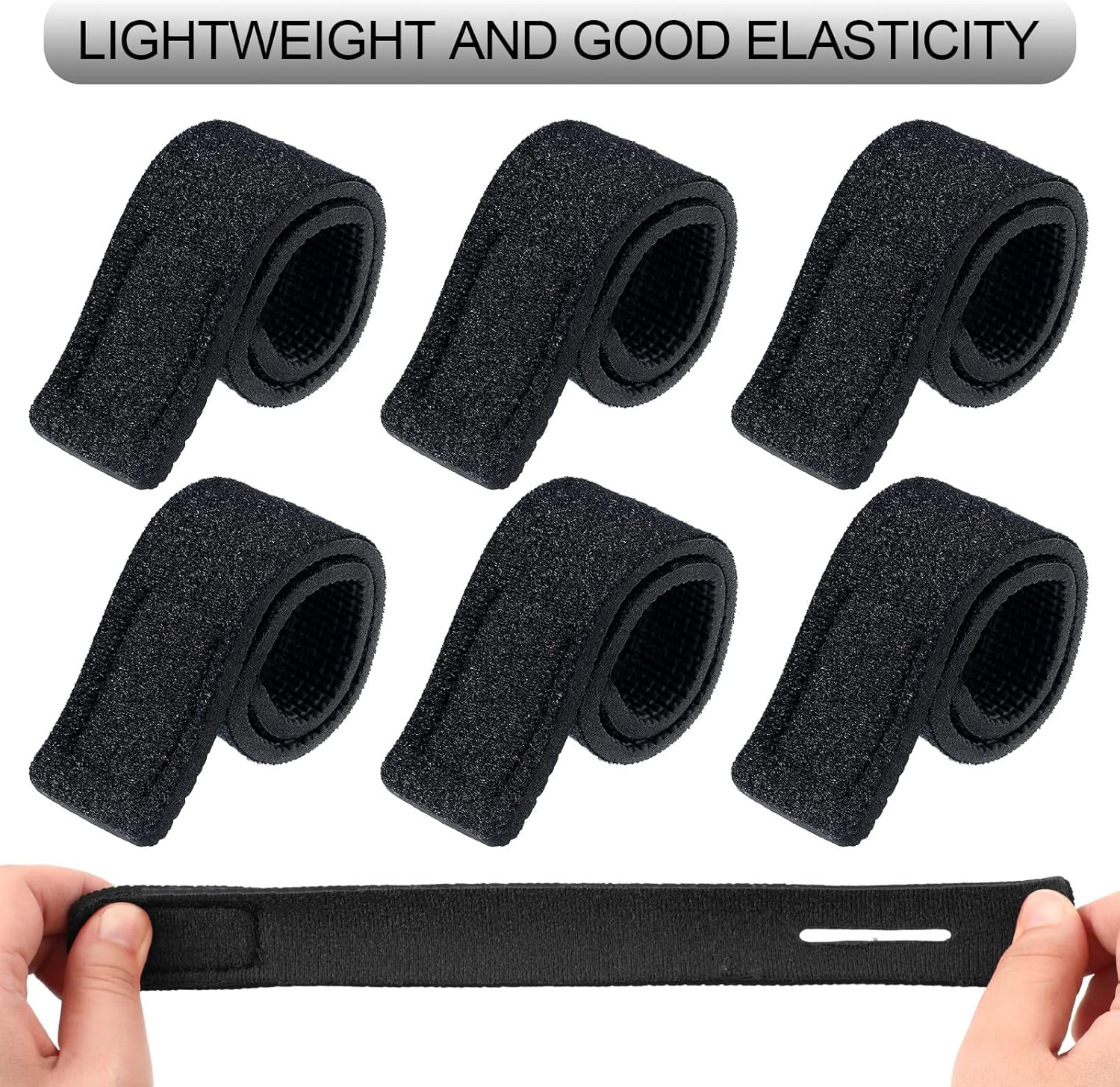 Fishing Rod Ties Fishing Rod Wrap Strap Fishing Pole Belt Stretchy Rod Holder Elastic Fishing Tackle Ties Casting Rod Strap (Black Color, 20 Pcs)