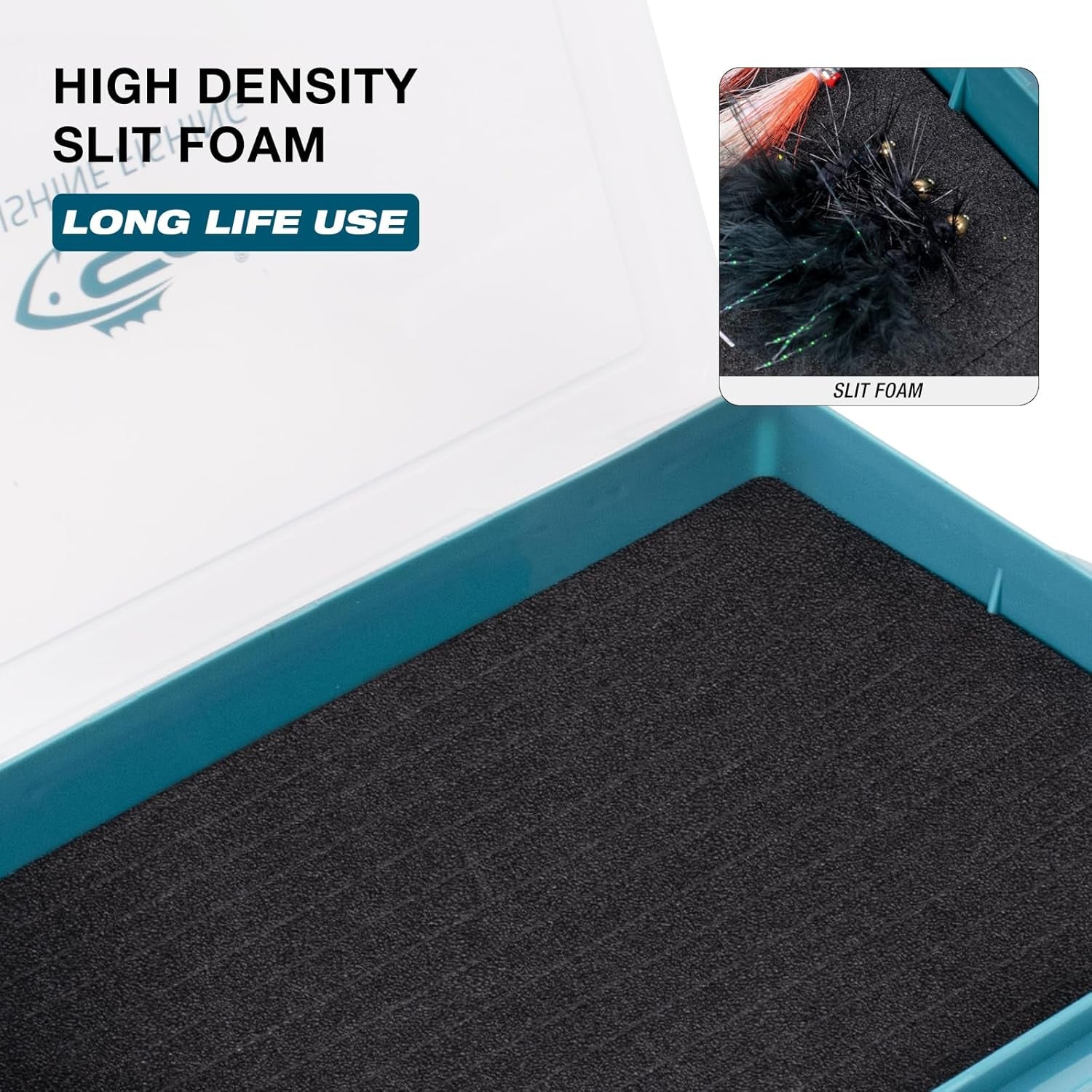 Fishing Tackle Box Tray 3600 Slit Foam Case Double Buckle Open Plastic Jig Box Heads Hooks Spinners Spoons Storage Tackle Tray 1Pack