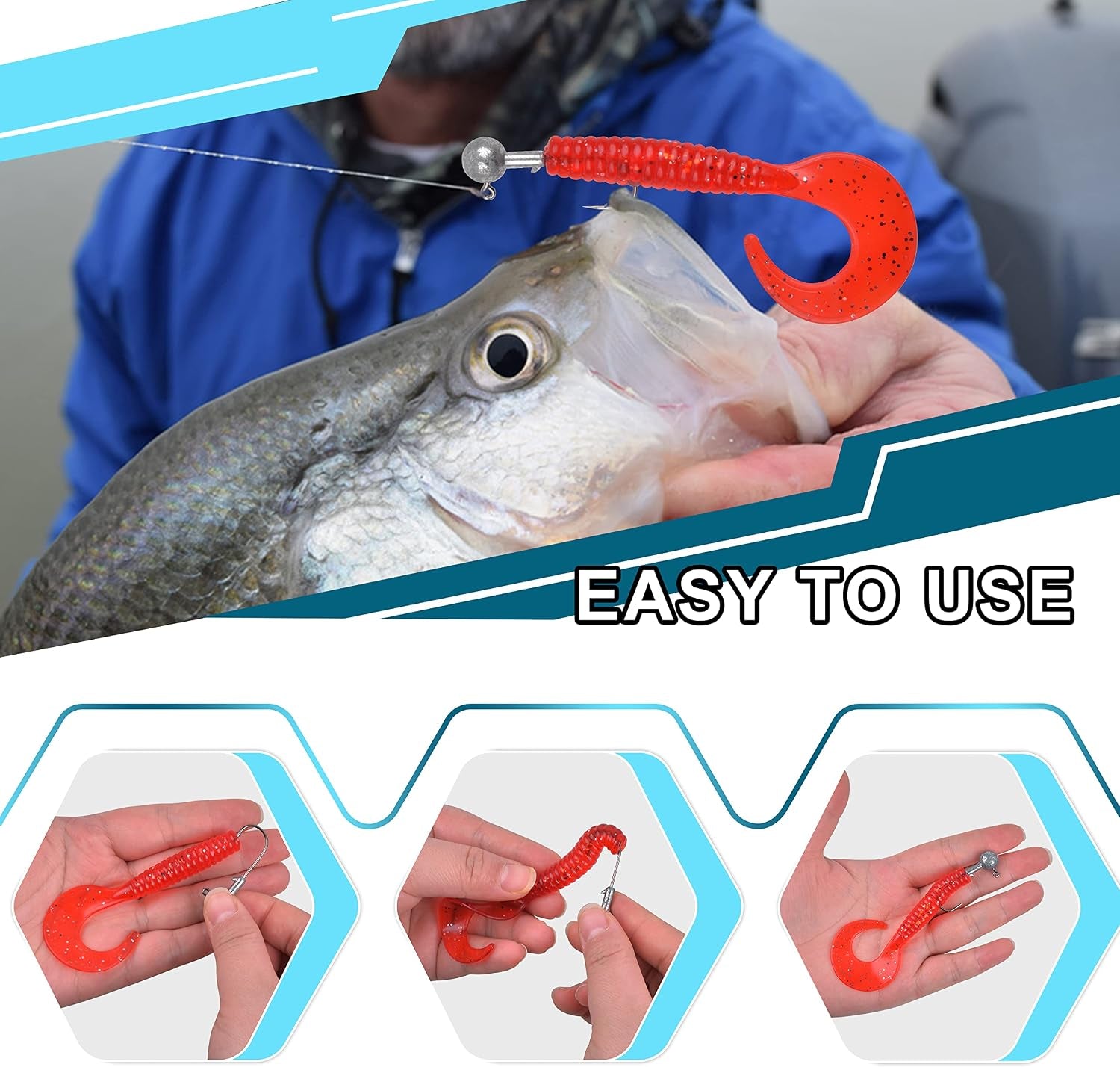 Jig Heads Fishing Hooks Set,Unpainted Jig Heads round Ball Crappie Jigs Sharp Swimbait Jig Heads for Bass Trout Crappie Walleye Saltwater Freshwater Fishing