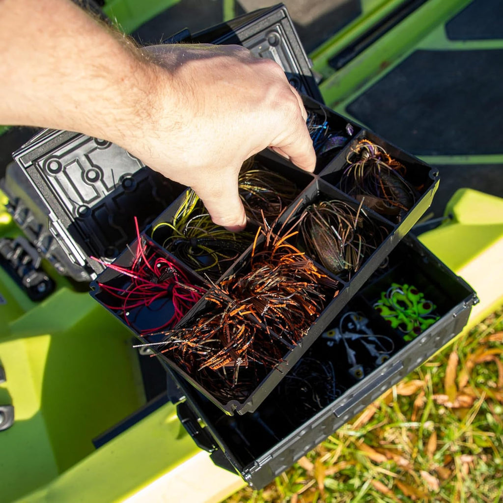 Tracpak Tray – 4X2 Half-Depth Insert | 8-Compartment Storage Trays for Tracpak Box | 2 Pack with Stacking Tabs | Kayak Tackle & Tool Organizer | Made in USA