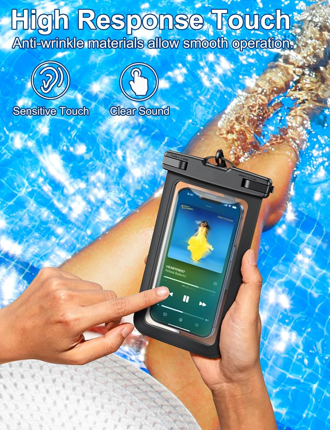 Waterproof Phone Pouch,2 Pack White Phone Waterproof Case,Cell Phone Dry Bag,Protection Level: Ip68,Beach Cruise for Apple Iphone,Samsung,And More,Lanyard Included,(Fits up to 8.3”),White