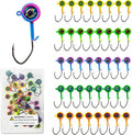 Crappie Jig Heads, 40Packs Fishing Jig Heads Hooks Swimbait Jig Head 1/32Oz 1/16Oz 1/8 Oz Fishing Jigs Heads for Crappie Bass Fishing