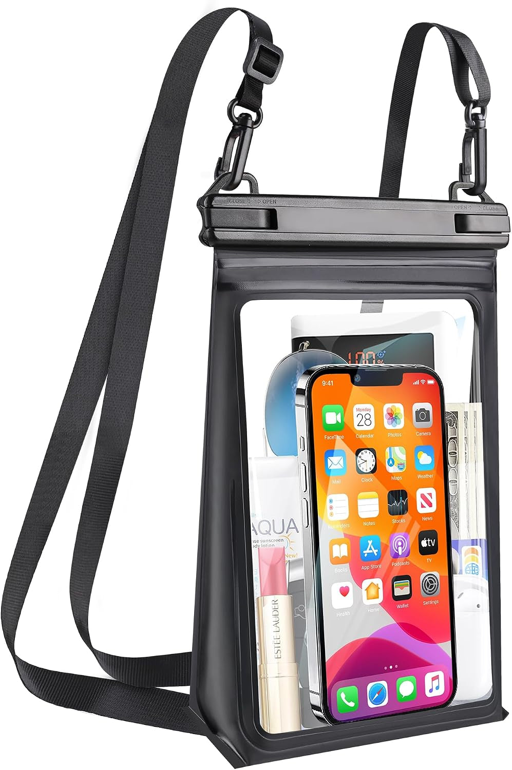 Large Capacity Waterproof Phone Pouch, Floating Dry Bag for Iphone 17 16 13 12 11 Pro Max Galaxy S22 S21 Waterproof Bag Sunscreen Glasses Storage Dry Pouch for Swimming Rafting Boating