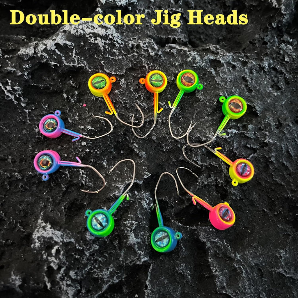 Crappie Jig Heads, 40Packs Fishing Jig Heads Hooks Swimbait Jig Head 1/32Oz 1/16Oz 1/8 Oz Fishing Jigs Heads for Crappie Bass Fishing