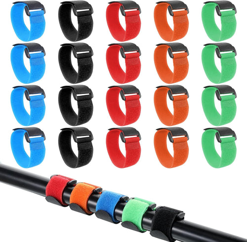 20PCS Fishing Rod Straps, Fishing Pole Straps Colorful Tackle Ties Cable Holders Fit Angler'S Accessory for Organizing and Protecting Fishings Rods Fit for Casting Rods, Fly