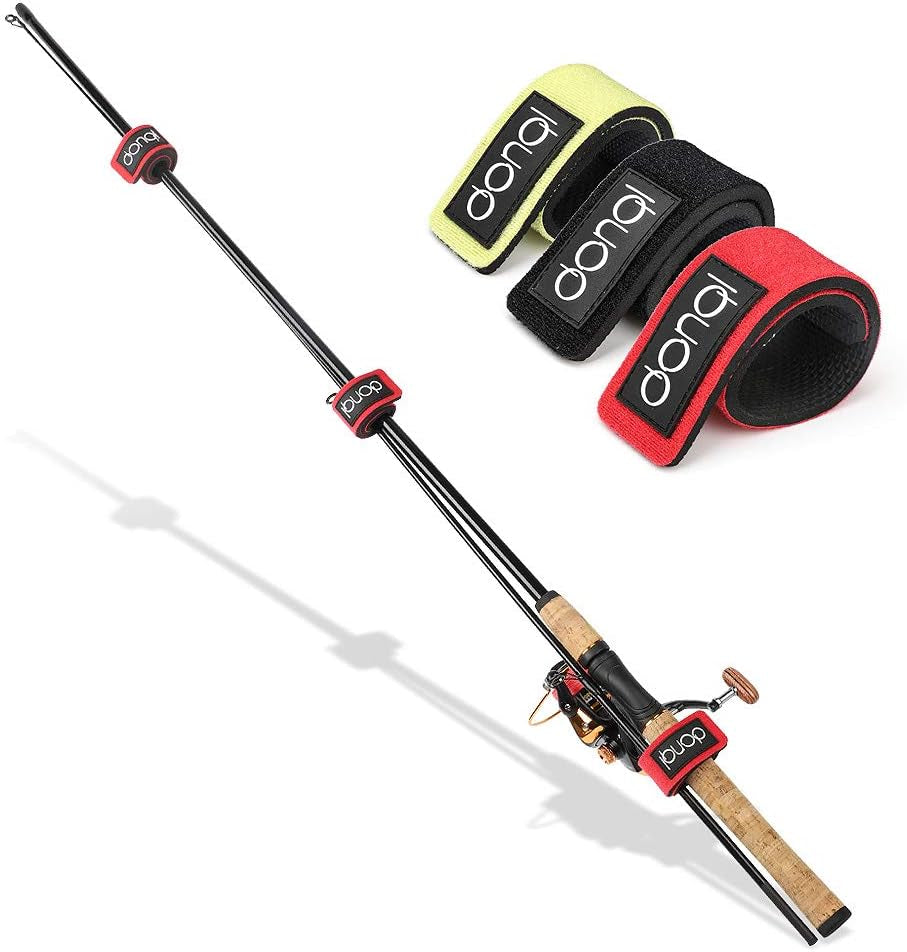 Fishing Pole Straps Belt Fishing Rod Ties Stretchy Rod Straps Fishing Rod Belt Holders for Casting Rods (3Colors,6Pcs)