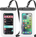 Waterproof Phone Pouch,2 Pack White Phone Waterproof Case,Cell Phone Dry Bag,Protection Level: Ip68,Beach Cruise for Apple Iphone,Samsung,And More,Lanyard Included,(Fits up to 8.3”),White