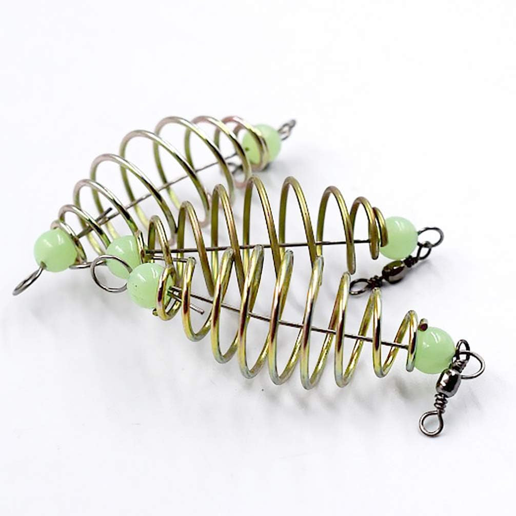12PCS Luminous Carp Fishing Feeder, Bait Thrower, Fishing Feeder Bait Cage, Lures Cage Basket Minnow Baits
