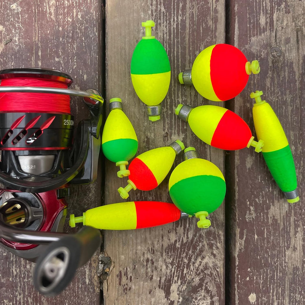 12 Pcs Fishing Bobbers Floats,Snap-On Fishing Bobber Fishing Float Corks Weighted Bobbers for Fishing Crappie Panfish Bluegill Trout