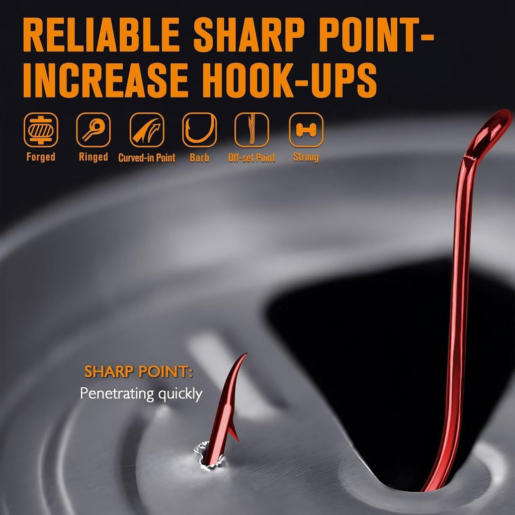 Octopus Hooks Fishing Hooks 50-100PCS Black Red Octopus Hooks for Saltwater Freshwater #10-8/0