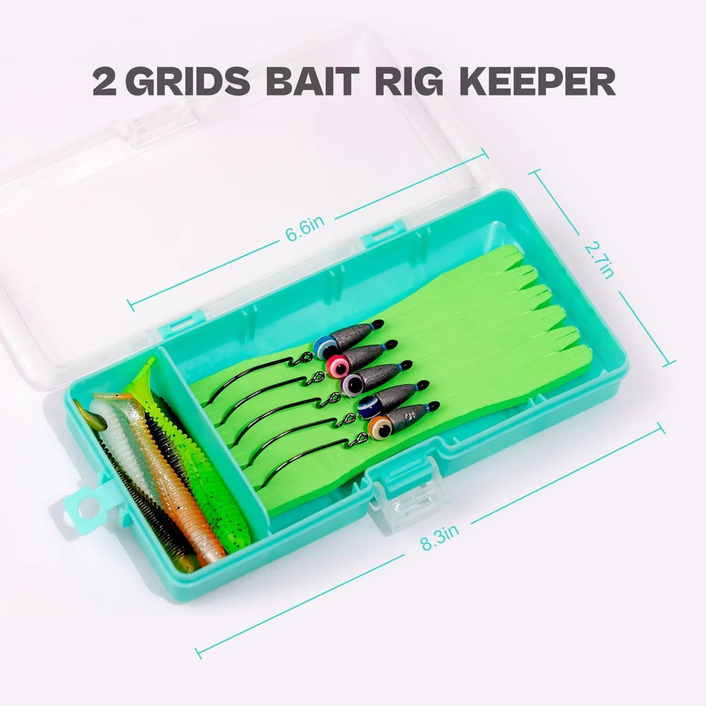 Texas Rig Kit 10 Pcs 3/16 1/4 3/8Oz with Paddle Tail Swimbaits and Reusable Bait Rig Keeper Case, Quick-Fishing Bass Fishing Lures Kit