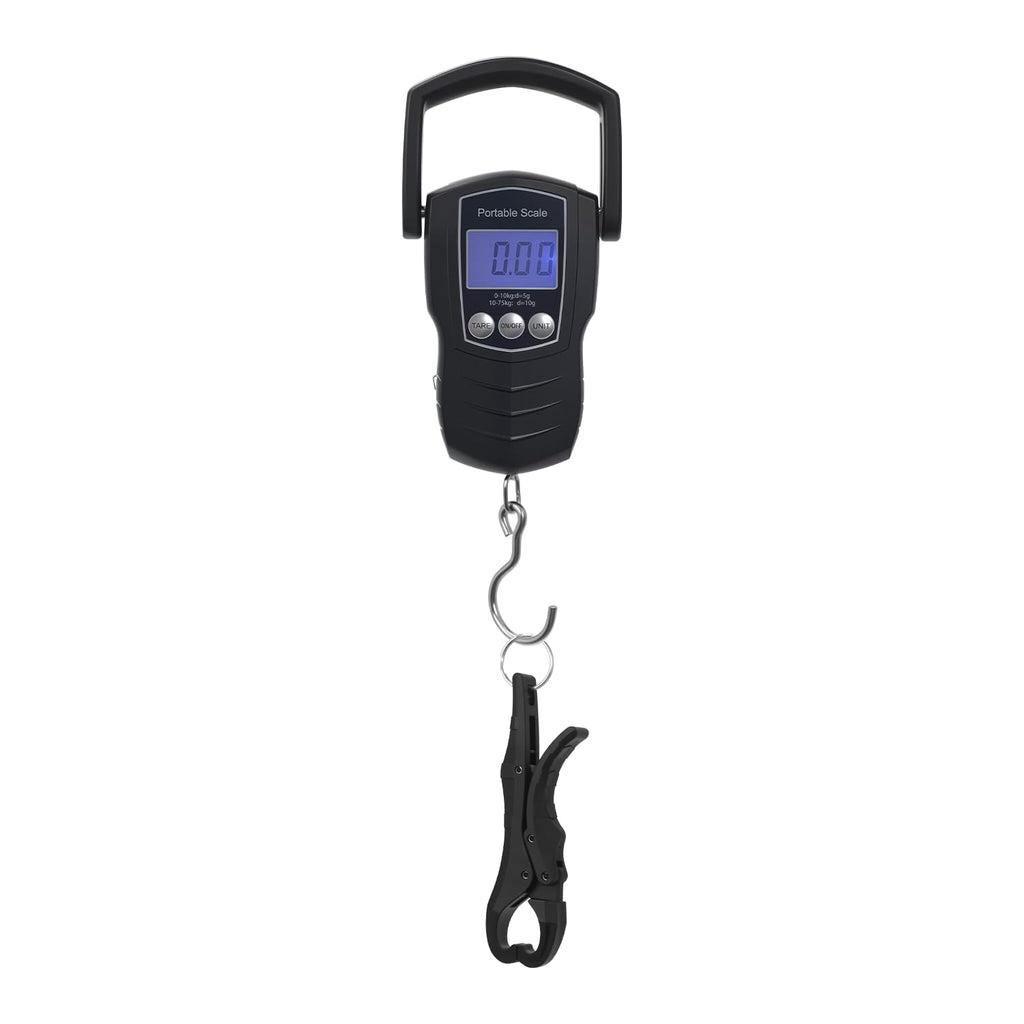 Digital Fish Scale, 75KG （165LB） Professional Fishing Scale Luggage Scale & Fish Lip Gripper Set with 5FT Tape Measure (With a Lip Gripper)