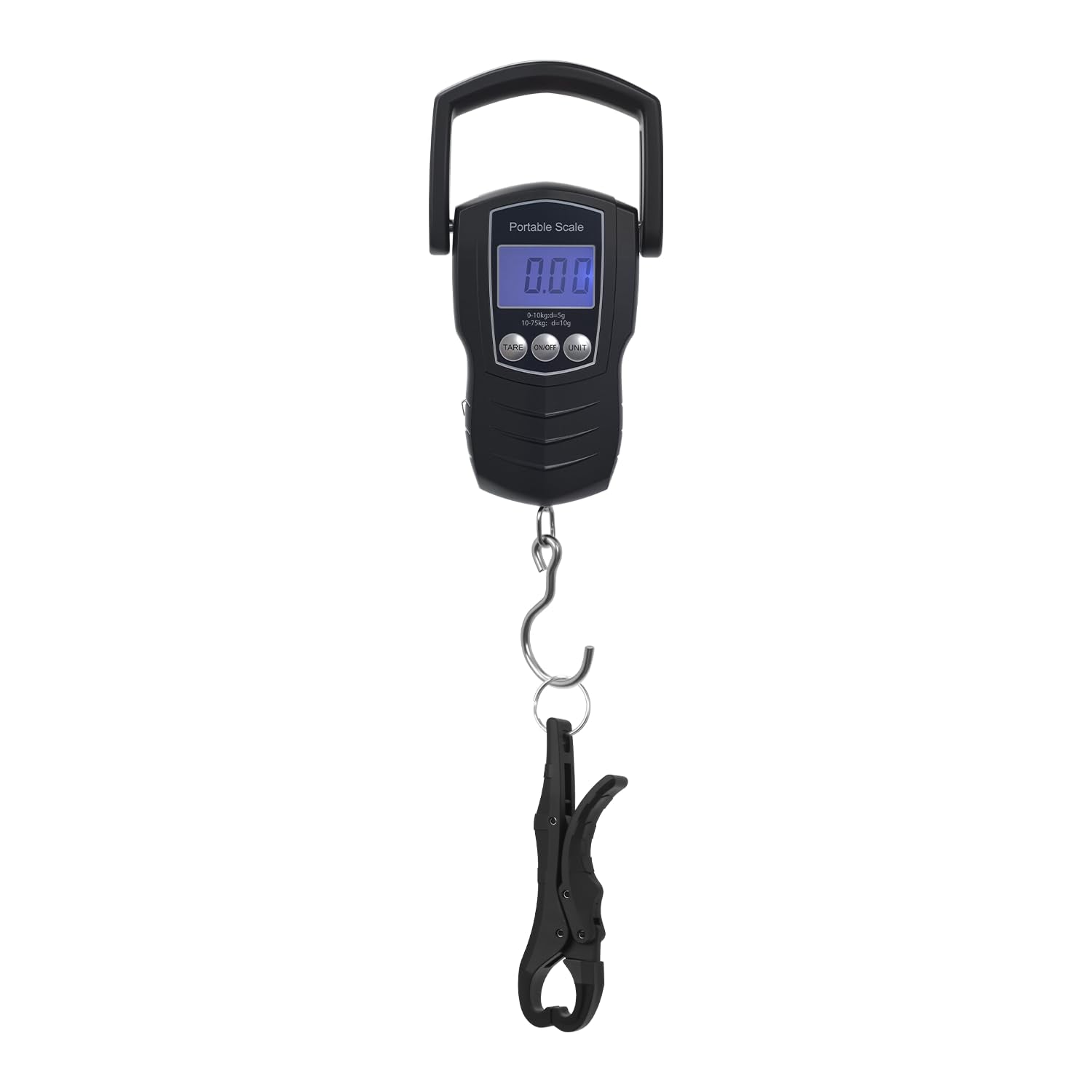 Digital Fish Scale, 75KG （165LB） Professional Fishing Scale Luggage Scale & Fish Lip Gripper Set with 5FT Tape Measure (With a Lip Gripper)