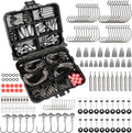 Fishing Accessories Kit, Fishing Set with Tackle Box, Fishing Hooks, Weights, Jig Heads, O-Rings, Barrel Swivels, Fastlock Snaps, Fishing Beads, Space Beans - Freshwater & Saltwater Fishing