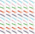 60 Pcs Crappie Jigs Marabou Jig Heads with Feather Hand Tied Marabou Fishing Hair Jigs Rainbow Fishing Lures Kit for Panfish Sunfish Walleye, 1/32 Oz
