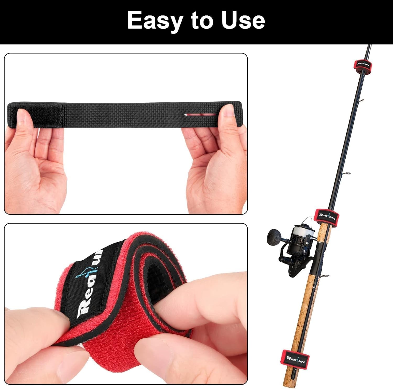 8 Pcs Fishing Rod Straps Adjustable Neoprene Ties Elastic Fishing Rod Tackle Belt Ties Casting Rod Straps for Fixed Casting Rods & Spinning Rods & Fly Rods Wrap Protectors