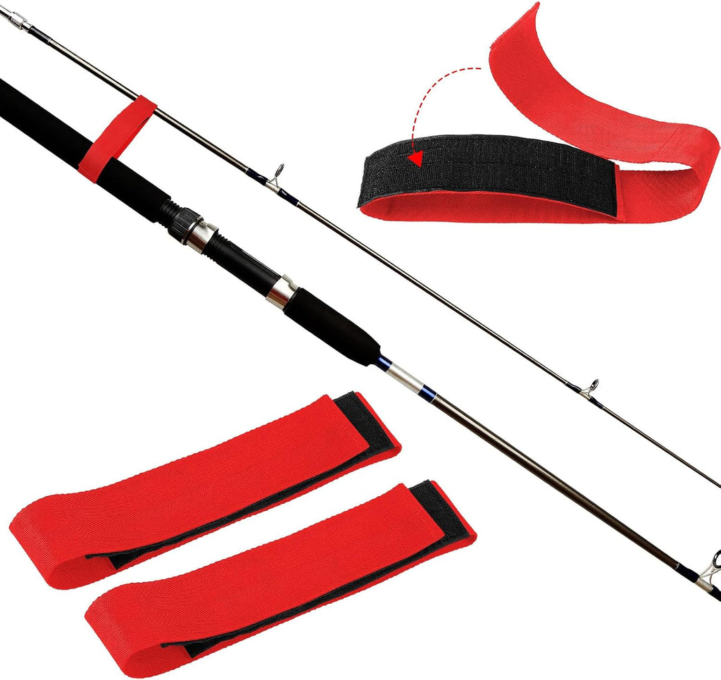 4 Pcs Fishing Rod Straps for Boat Deck 28.1'' Nylon Rod Straps( up to 5) with 24 Screws Secure for Fishing Boat Accessories