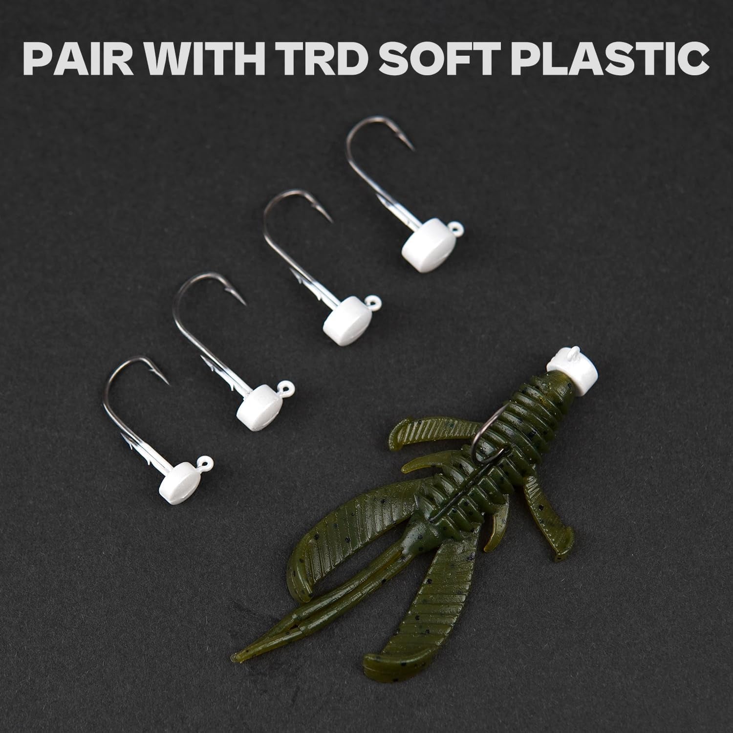 Ned Rig Jig Heads, 20 Pack Finesse Mushroom Jig Hooks Kit for Bass Fishing 1/16 3/32 1/8 3/16Oz