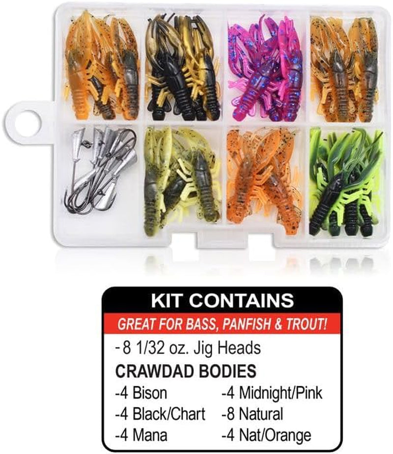 Arms Family Homestead Slayer Kit - 36 Piece Crawfish Imitation Fishing Kit - Perfect for Creeks and Ponds -Made in the USA