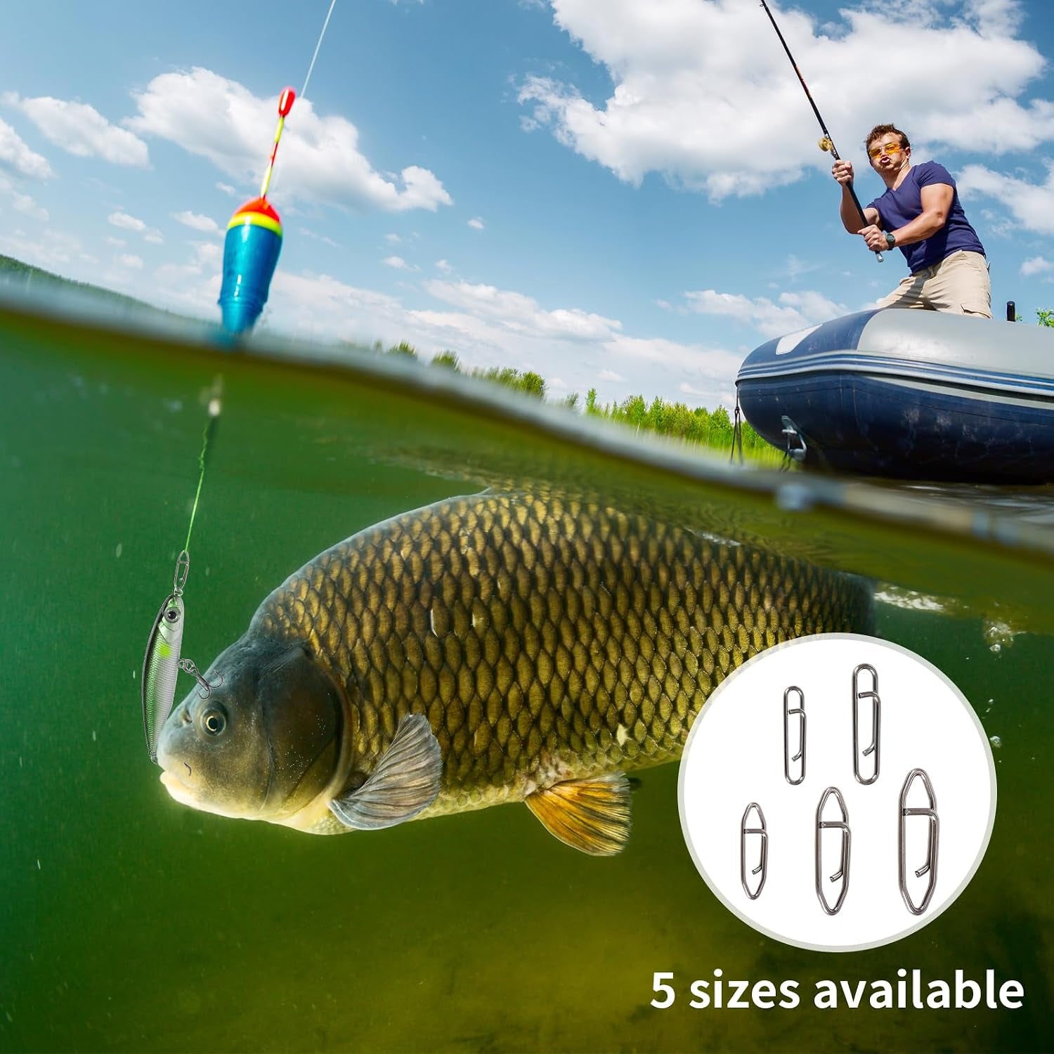 330Pcs Speed Clips for Fishing Lures, Fishing Clips Quick Change Speed Clips for Freshwater Saltwater Crankbait Popper Lures Fast Link Snap Connector