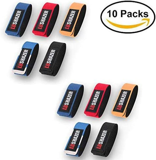 Fishing Rods Belt Stretchy Rod Straps Fishing Tackle Ties Cable Fishing Rod Holders Fit for Casting Rods, Spinning Rods and Fly Rods (5 Color, 10 Pcs)