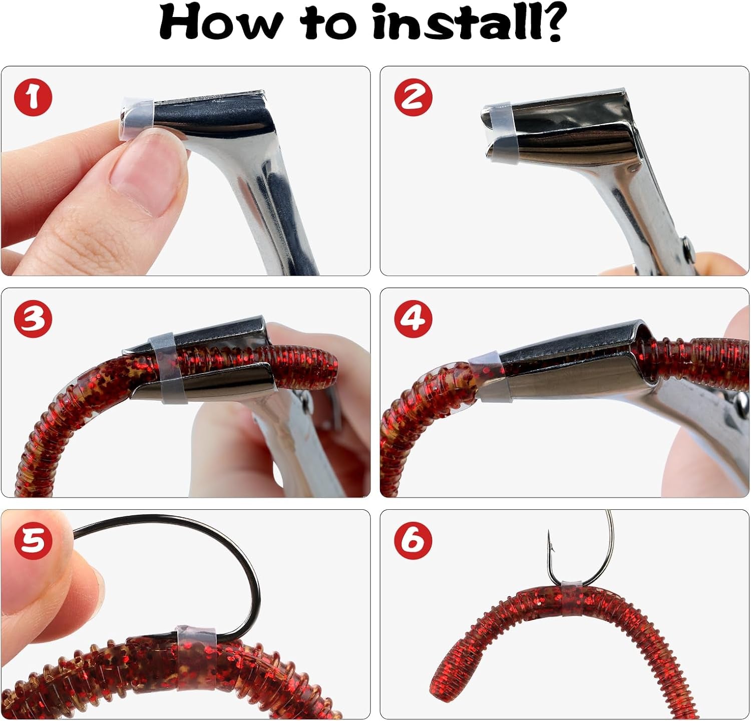 Wacky Worm O-Rings with Tool - Heavy Duty Silicone Bait Saver Kit for Senko Worms, Prevents Bass from Tearing Soft Plastics, Fits 3-6" Stick Baits for Wacky & Neko Rig (151Pc or 181Pc Options)