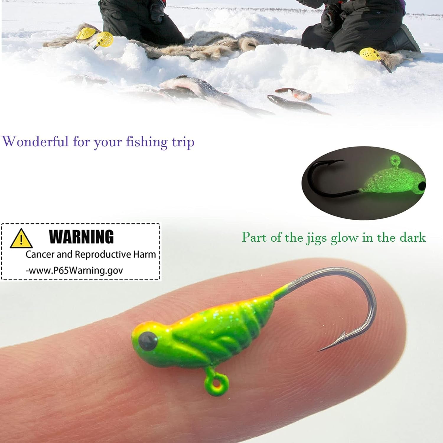 24Pcs Ice Fishing Jigs for Panfish Crappie Sunfish Walleye Ice Fishing Jig Box Gear Accessories Ice Fishing Tackle Box Set