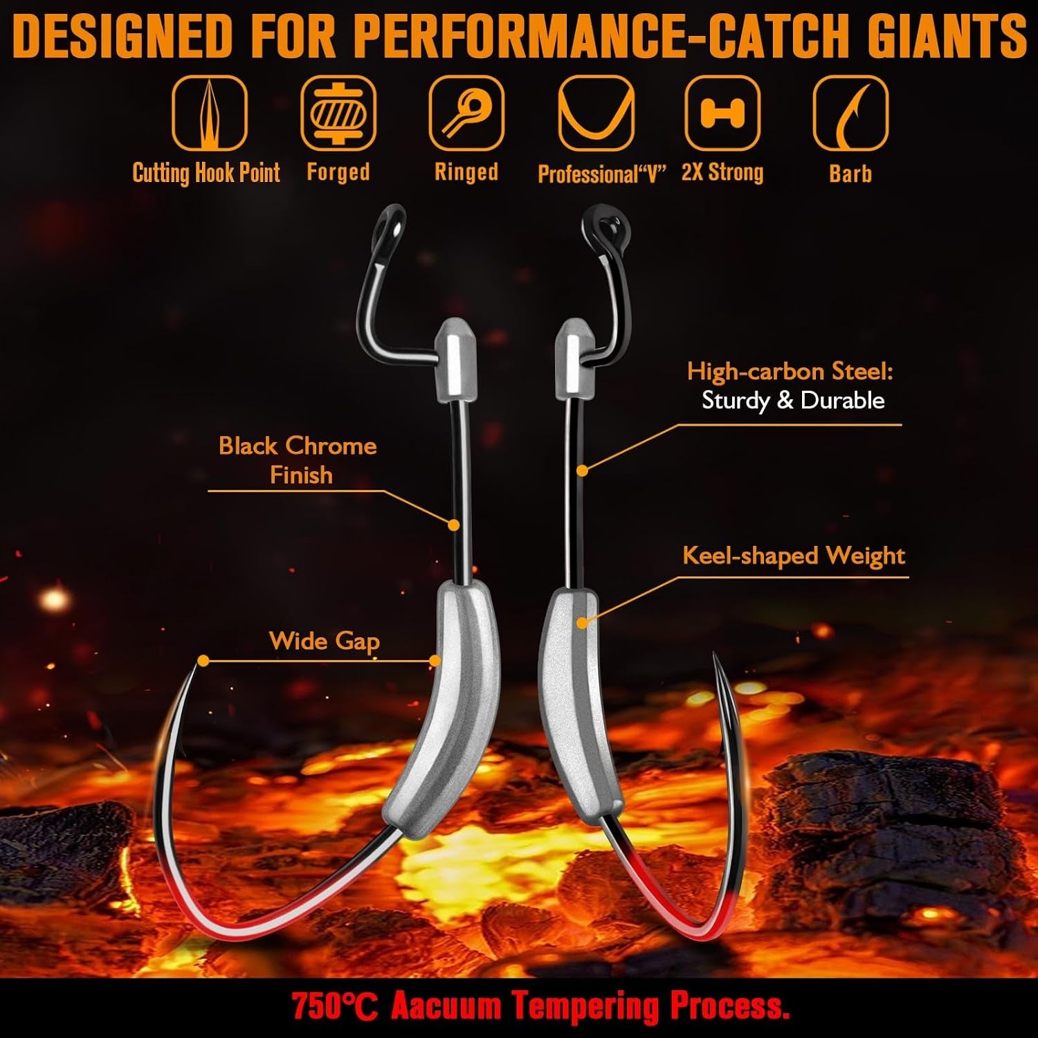 15PCS Weighted Swimbait Hooks EWG Hooks for Bass Fishing Weedless Weighted Hooks Fishing Hooks Freshwater Saltwater Size 3/0 4/0 5/0