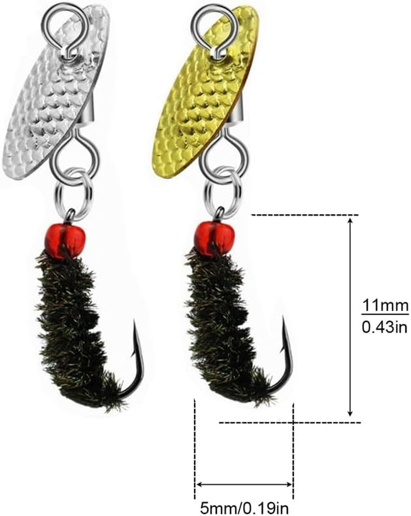 Fly Fishing Fly Kit, Handmade Fly Fishing Lures Dry Fly Wet Fly, Spinners Bait Fishing Spinners Lures Hook for Bass Salmon Trout Pike (10Pcs)