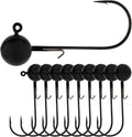 Ball Jig Heads - round Head Jigs for Bass, Walleye, Crappie and Panfish - Soft Plastic Jig Heads for Freshwater and Saltwater (10-Pack)