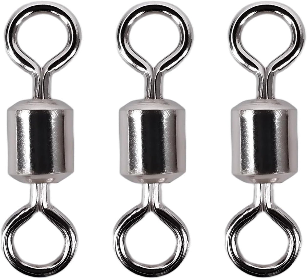 Ball Bearing Fishing Swivels Corrosion Resistant Barrel Swivel Tackle Swivel Gear for Freshwater and Saltwater Silver 100Pcs FS/ZH-01(10#)