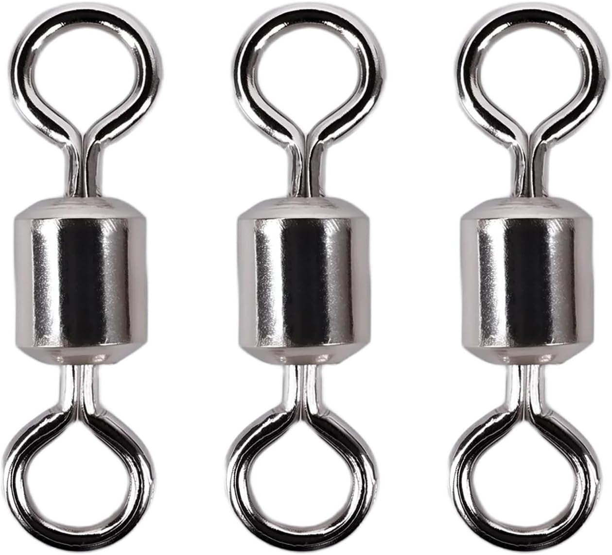 Ball Bearing Fishing Swivels Corrosion Resistant Barrel Swivel Tackle Swivel Gear for Freshwater and Saltwater Silver 100Pcs FS/ZH-01(10#)